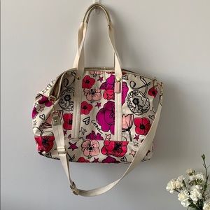 Coach Weekender - Floral Print - Gold & Cream